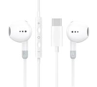 PH26 Cuffie con cavo USB-C, auricolari auricolari auricolari in-ear con microfono e controllo del volume, auricolari stereo HiFi compatibili con Google Pixel 6a, colore: bianco