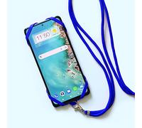 PH26 Custodia in silicone compatibile con Samsung Galaxy S6 Edge antiurto con cordino per collo regolabile, colore: Blu