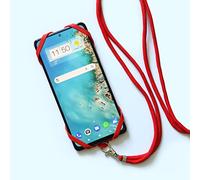 PH26 Custodia in silicone compatibile con TCL 20L+ antiurto con cordino regolabile - Rosso