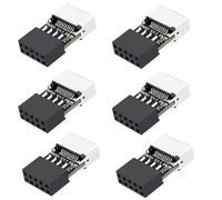 PH721 - Adattatore da USB 2.0 a 9 pin a tipo E maschio a connettore famale, presa USB C per pannello frontale (6 pezzi)