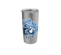 Phalaenopsis Blu Lavanda Falena Orchidee Fiori Giardinaggio Bicchiere termico in acciaio inox doppia parete