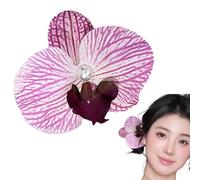 Phalaenopsis - Fermaglio per capelli da donna, a di, eleganti fermagli per capelli artificiali per matrimoni, feste in spiaggia