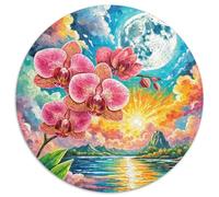 Phalaenopsis Orchid 1000 Pezzis Puzzle Rotondo Classico Animali Di Tutto Il Mondo Per Regali Educativi Per Bambini Puzzle Arte Idea Regalo Per Lei O Lui 1000pcs (67.5x67.5cm)