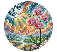 Phalaenopsis Orchid 1000 Pezzis Puzzle Rotondo Per Bambini Animali Di Tutto Il Mondo Per Educativo Per Adulti Difficile E Impossibile Idea Regalo Per Lei O Lui 1000pcs (67.5x67.5cm)