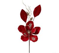 Phalaenopsis - Ramo artificiale di orchidea con magnolia, per decorare la tavola e il soggiorno, materiale in tessuto per una lunga durata, design contemporaneo, adatto per esposizioni stagionali