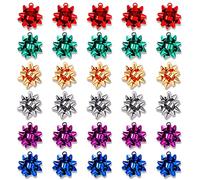 PHALIN 20/30 ciondoli natalizi metallizzati, a forma di fiocco di Natale, colore rosso, verde, oro, kit per la creazione di braccialetti e gioielli natalizi, Lega, non lo so