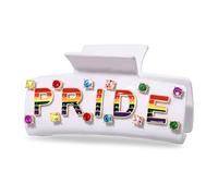 PHALIN Fermagli per capelli con bandiera arcobaleno e cuore, con strass, accessori per capelli LGBTQ arcobaleno, accessori per capelli per il mese dell'orgoglio per feste, regali (modello A)