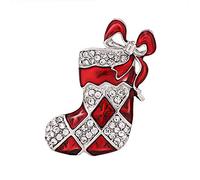 Phalin Gioielli di Natale Spilla Albero di Cristallo Set x-mas Boot Spille Ornamenti e Lega, 0, Colore: B Boots