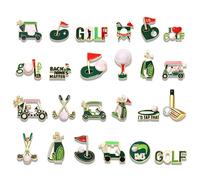PHALIN Set di 24 spille da golf smaltate con bandiera a forma di palla da golf, accessori per gioielli, accessori per costumi da golf, bomboniere, regali, 1-1.4 inches, Smalto, Non pietra preziosa