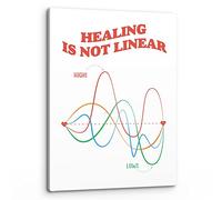 PHAMTE Healing Is Not Linear Mental Health Wall Art - Stampa su tela incorniciata per assistente sociale, terapeuta, consulenza, ufficio, ospedale, decorazione