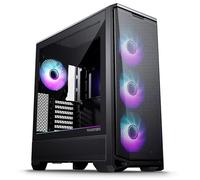 Phanteks Eclipse G400A, Chassis Mid-Tower Gaming, 4 ventole M25-140 Gen2 incluse, Mesh ad alte prestazioni per flusso d'aria, La paratia laterale in vetro temperato trasparente, USB - C 3.2 Gen2, Nero