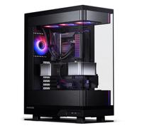 Phanteks Evolv X2, telaio di gioco a metà torre, sistema di raffreddamento verticale, telaio in vetro temperato trasparente, pannello interno in alluminio spazzolato con illuminazione D-RGB integrata,