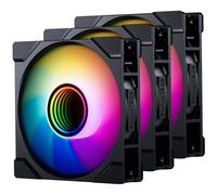 Ventole di raffreddamento ad alte prestazioni Phanteks M25-120 Gen2 Reversed Blade, 3er Pack, 120mm ARGB, telaio ventola unificato a Daisy-Chain, hub Infinity Mirror, connessione a cavo singolo, Nero