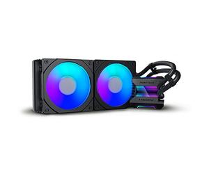 Phanteks (PH-GO280MPH_DBK01) Glacier One 280MPH D-RGB AIO Liquid CPU Cooler, Infinity Mirror Pump Cap Design, 2X Silent 140mm MP PWM Fans, 2X D-RGB Halos Fan Frames, Nero