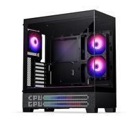 Phanteks XT View Matrix, Mid-Tower Gaming Chassis, 600-LED Matrix Screen, Tempered Glass Front and Side Window, USB-C 3.2 Gen2, 3x M25-120 D-RGB fans included, Charcoal Black