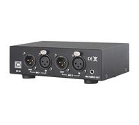 Phantom - Alimentatore per doppio microfono XLR, in acciaio inox, USB 5 V, 160 mm x 81 mm x 42 mm, include cavi audio e di alimentazione per uso broadcast