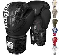 Phantom Athletics Guantoni da boxe da uomo Muay Thai | MMA e Kickbox | 10-16oz Boxing Gloves per arti marziali | Guanti da boxe da uomo, donna e bambini (Muay Thai - nero, 10 oz)