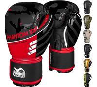 Phantom - Guanti da boxe APEX | MMA Thai Boxing Gloves | Uomini (Raider - Nero/Rosso, 10 Oz)