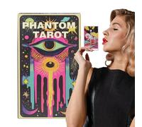 Phantom Tarocchi Cards, Creative Dark Tarots Deck with Meanings, Artistic Tarocchi Decks, Classic Divination Playing Card for Fortune Telling, Meditazione, Family Gatherings, Mixed Color