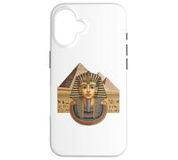Pharaoh Tutankhamun Egypt History Pyramids Art Design Custodia per iPhone 16