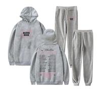PHARCOYOU Alessi Rose Tour Merch Felpa con Cappuccio Pantaloni Jogger Due Pezzi Set Felpe+Pantaloni della Tuta Uomo Donna Outfit Set, Grigio, L