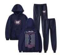 PHARCOYOU Alessi Rose Tour Merch Felpa con Cappuccio Pantaloni Jogger Due Pezzi Set Felpe+Pantaloni della Tuta Uomo Donna Outfit Set, Marina Militare, 4XL