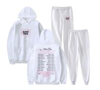PHARCOYOU Alessi Rose Tour Merch Felpa con Cappuccio Pantaloni Jogger Due Pezzi Set Felpe+Pantaloni della Tuta Uomo Donna Outfit Set, bianco, XS