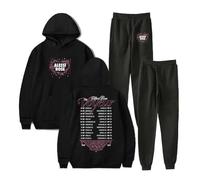 PHARCOYOU Alessi Rose Tour Merch Felpa con Cappuccio Pantaloni Jogger Due Pezzi Set Felpe+Pantaloni della Tuta Uomo Donna Outfit Set, Nero , XXS