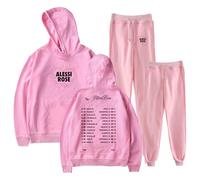 PHARCOYOU Alessi Rose Tour Merch Felpa con Cappuccio Pantaloni Jogger Due Pezzi Set Felpe+Pantaloni della Tuta Uomo Donna Outfit Set, rosa, XL