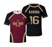 PHARCOYOU Blue Lock Anime Bastard Munchen T-shirt da calcio a manica corta con collo tondo per donna e uomo, A17, M