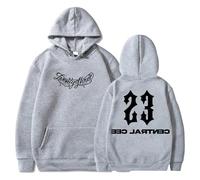 PHARCOYOU Central Cee 23 Logo Felpa con cappuccio Manica Lunga Streetwear Donna Uomo Felpe con cappuccio Abiti alla moda, grigio, M