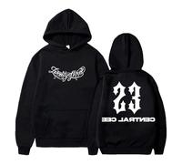 PHARCOYOU Central Cee 23 Logo Felpa con cappuccio Manica Lunga Streetwear Donna Uomo Felpe con cappuccio Abiti alla moda, Nero , L