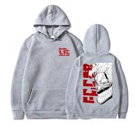 PHARCOYOU Dandadan Anime Okarun Felpa con cappuccio Giappone Manga Manica Lunga Streetwear Donna Uomo Felpa con cappuccio Harajuku Outfits, grigio, M