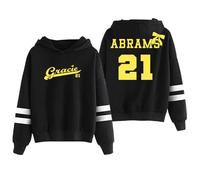 PHARCOYOU Gracie Abrams 21 Logo Felpa con Cappuccio Senza Tasche Barre Parallele Manica Streetwear Uomo Donna Felpe con Cappuccio, Nero , S