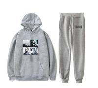 PHARCOYOU Gunna The Last Wun Album Merch Felpa con cappuccio Pantaloni Jogger Set Due Pezzi Felpe+Pantaloni della Tuta Donna Uomo Outfit Set, Grigio, XS