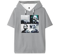 PHARCOYOU Gunna The Last WUN Album Merch - Maglietta con cappuccio a maniche corte da donna e uomo, Grigio, XXS