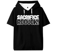 PHARCOYOU Levy Rozman Sacrifice The Rook - Maglietta con cappuccio a maniche corte, da donna, da uomo e da esterno, streetwear, Nero , XL