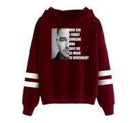 PHARCOYOU Liam Payne Memorial Graphic Hoodie Pocketless Parallel Bars Sleeve Streetwear Donne Uomini Felpe con cappuccio, Rosso, L