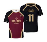 PHARCOYOU Maglia a girocollo con scollo a V a maniche corte Blue Lock Anime Bastard Munchen da calcio, T-shirt da uomo e da donna, abbigliamento da strada, a12, M