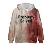 PHARCOYOU Problem Solved Felpa con cappuccio insanguinata Halloween Cosplay Merch Manica Lunga Streetwear Donna Uomo Felpa Vestiti 3D, Verde, XL