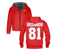 PHARCOYOU Rozanov 81 Giacca con cappuccio Rivalry riscaldata parka manica lunga zip up felpa donna uomo inverno capispalla cappotto, Rosso, M