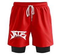 PHARCOYOU Stray Kids Dominate World Tour SKZ SweatShorts Donna Uomo 2 in 1 Pantaloncini da Corsa Unisex Outdoor Sportwear, Rosso, 3XL