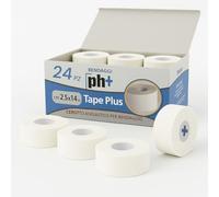PHARMA+SPORT Nastro Sportivo Premium 2,5 cm x 14 m - Tape Professionale Anelastico, Ipoallergenico per Fasciature Sportive - Adatto a Tutti Gli Sport, Bianco Conf 24 Pezzi