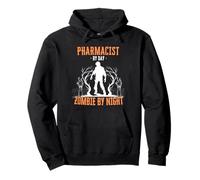 Pharmacist by Day Zombie by Night Divertente Halloween Creepy Felpa con Cappuccio