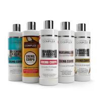 PharmaComplex Kit 6 Creme Corpo Donna/Uomo 400 ml - Cocco, Vaniglia, Zucchero a Velo, Marshmallow, Fragoline, Bianco Latte - Idratanti e Profumate, Made in Italy