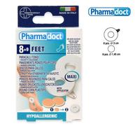 Pharmadoct Piedi Paracalli Grandi Rotondi In Lattice 8 pezzi + 9 Dischetti Callifughi - Cerotto