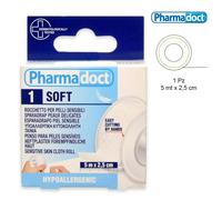 PHARMADOCT Rocchetto cerotto TNT per pelli sensibili 5 m x 2,5 cm confezione da 12