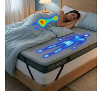 Pharmaflex - Topper Singolo 80x200 in Memory Foam per Materasso, Alto 6 cm con 7 Zone e 2 Strati per Mal di Schiena Allevia Dolori, Coprimaterasso Correttore Medico Ortopedico con 4 Bande Elastiche