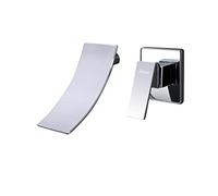 PHASAT Rubinetti Cascata Parete Miscelatore Vasca da Bagno con Diffuso Cascata Rubinetto Lavabo Muro in Ottone Cromato JH088