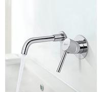 PHASAT Rubinetto per Lavabo a Muro Rubinetto Muro Bagno Rubinetti Parete Miscelatore monocomando per lavabo In Ottone PTBB06C